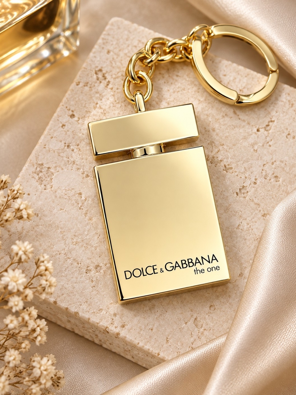 Dolce & Gabbana Gold Bottle Key Chain Charm - GWP
